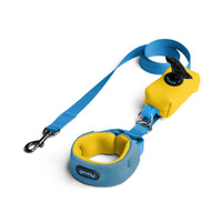 Gooby Escape Free Leash shown in use during an outdoor walk with a small dog.