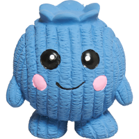 Three colorful fruit-shaped Fruitie Cuties Foodies Ruff-Tex dog toys displayed showing detailed texture and construction quality.