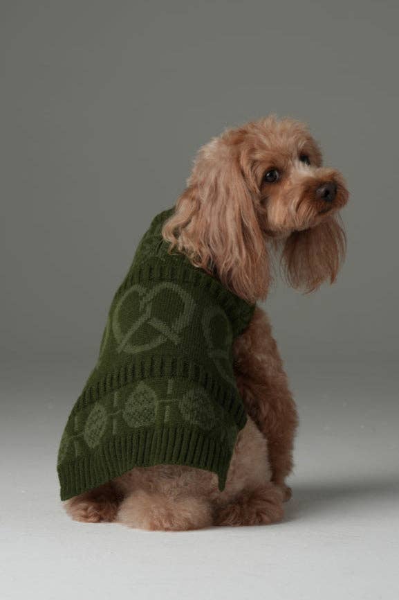 Pehom Pretzel Sweater shown from a side angle, highlighting the knit texture and cozy fit.