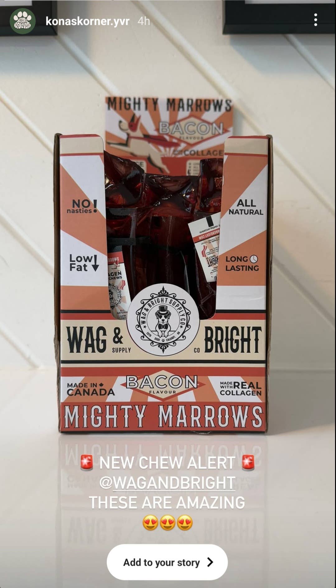 Mighty Marrows Dental Chew | Bacon