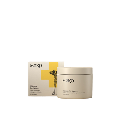 MOKO Manuka Ear Wipes packaging on a white background