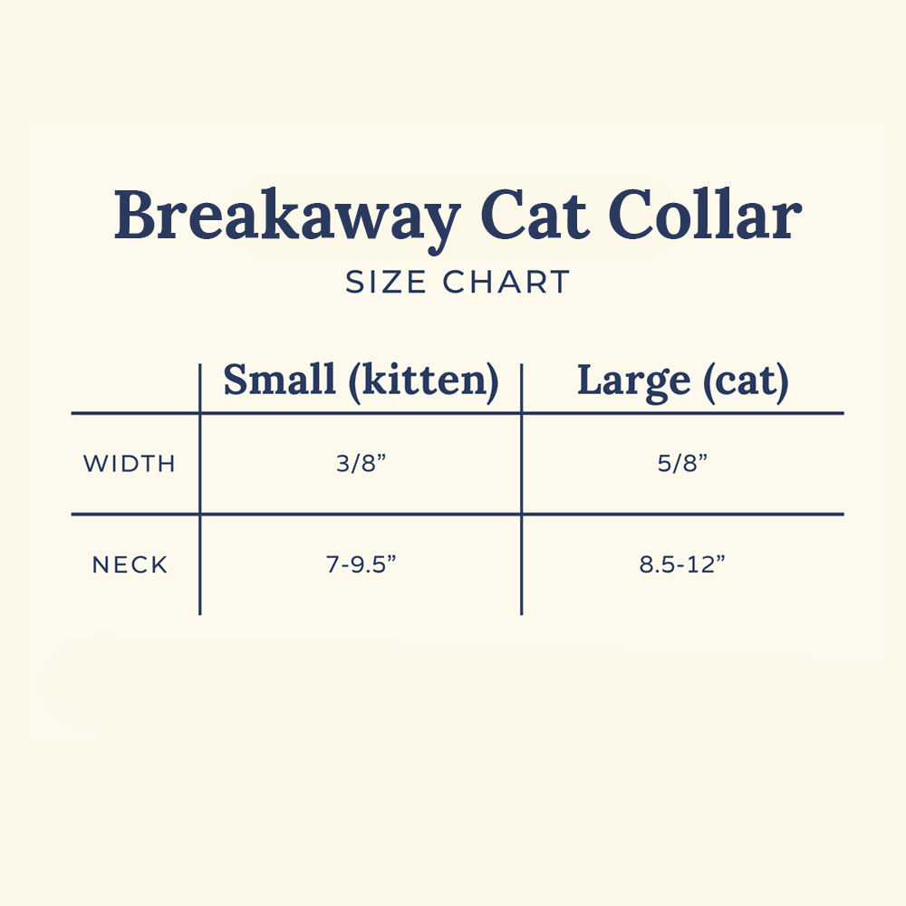 Lucy & Co. How I Roll breakaway cat collar shown being worn by a cat in lifestyle setting.