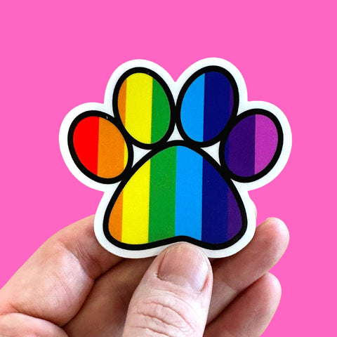 Bad Tags - Pride Rainbow Paw Print Vinyl Sticker