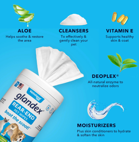 Glandex | Rear End Pet Wipes