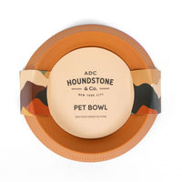 Close-up detail of the ADC Houndstone silicone cat and teacup dog bowl showing texture and finish.