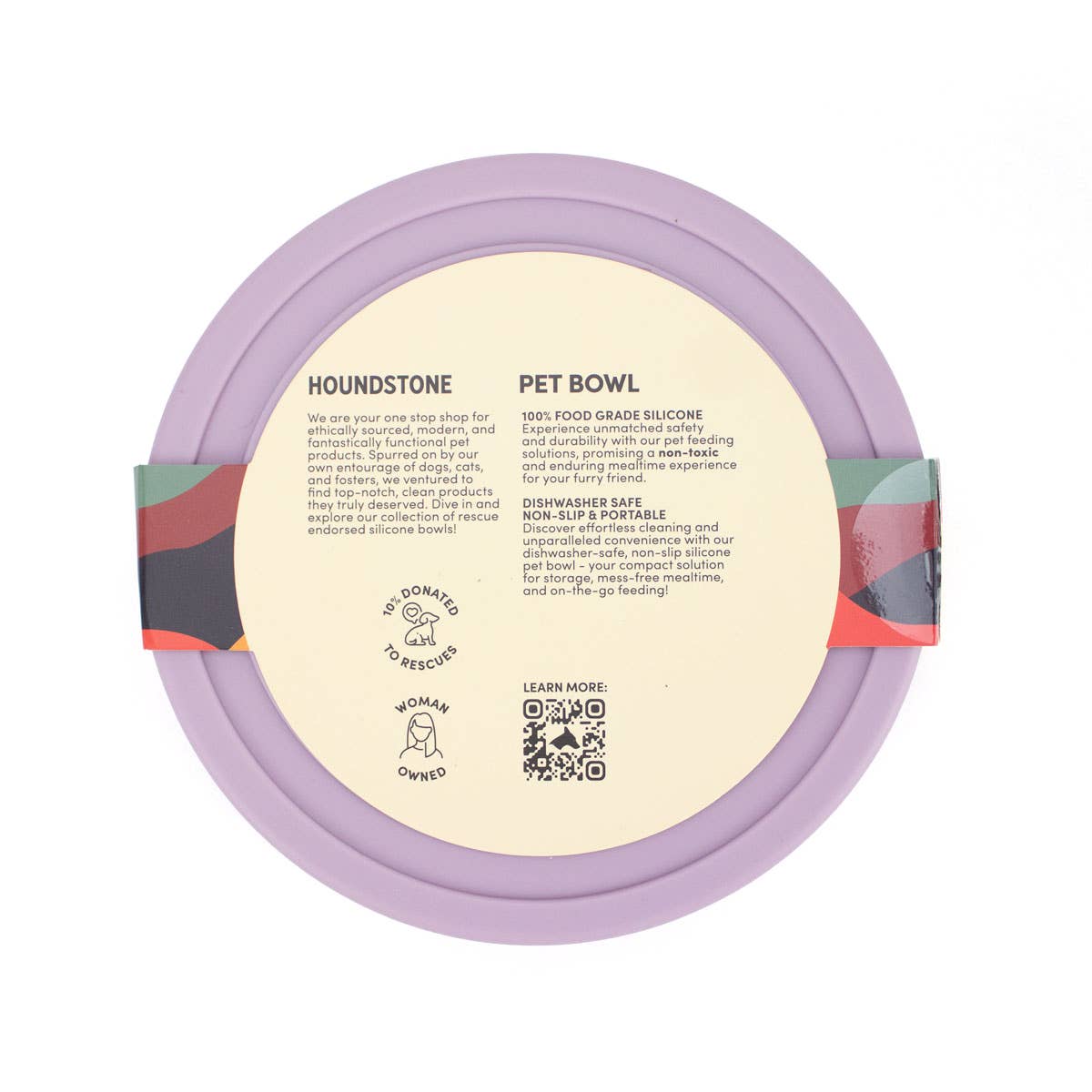 ADC Houndstone & Co. silicone dog bowl shown from an alternate angle highlighting its flexible, durable construction.