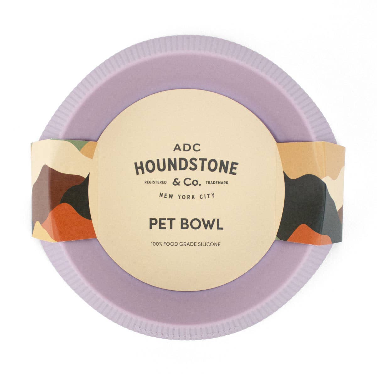 ADC Houndstone silicone cat and teacup dog bowl shown from an alternate angle highlighting its flexible construction.