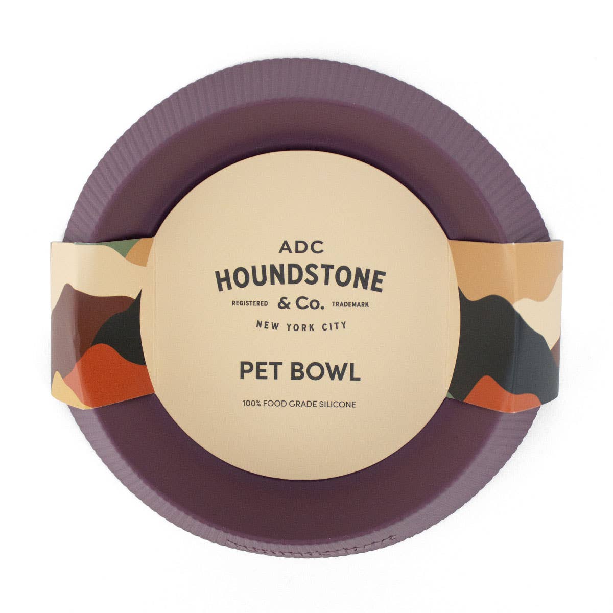 ADC Houndstone silicone cat and teacup dog bowl shown from an alternate angle highlighting its flexible design.