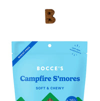 Dog Dish Bocce's Bakery Campfire S'mores soft and chewy wheat-free dog treat shaped like the letter B