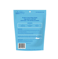 Dog Dish Bocce's Bakery Campfire S'mores soft and chewy dog treat bag back view with ingredients and nutrition facts