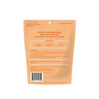 Dog Dish Bocce's Bakery Grazers Turkey and Sweet Potato dog treat bag back view with ingredient list and nutrition
