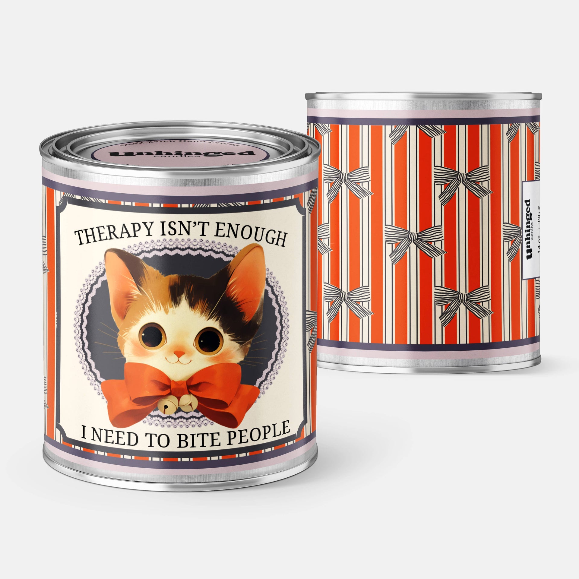 Unhinged Candles Therapy Isn't Enough candle displayed in a styled lifestyle setting with warm ambient glow.