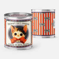 Unhinged Candles Therapy Isn't Enough candle displayed in a styled lifestyle setting with warm ambient glow.