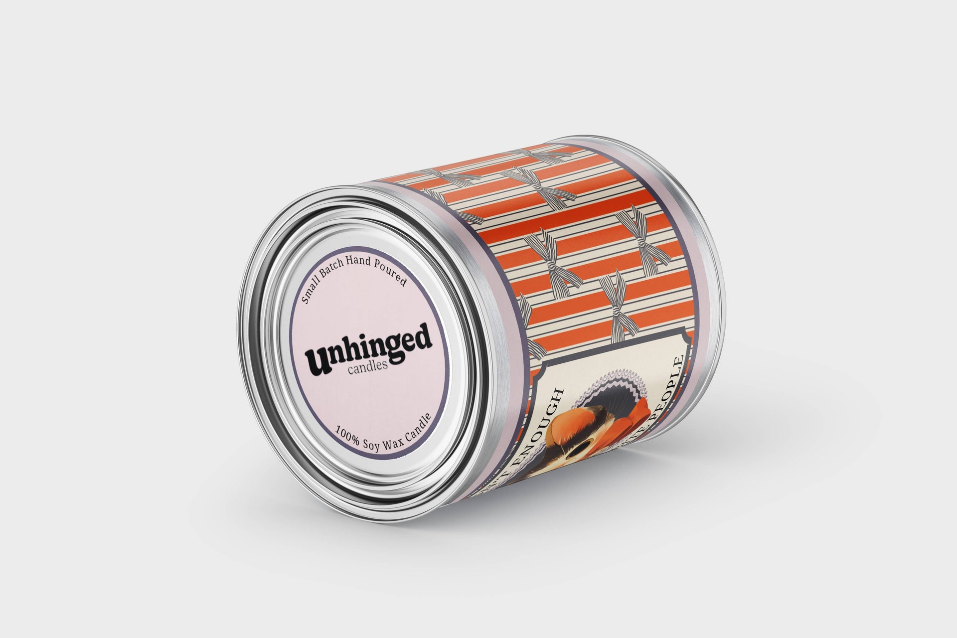 Unhinged Candles Therapy Isn't Enough candle displayed in a cozy lifestyle setting with warm ambient glow.