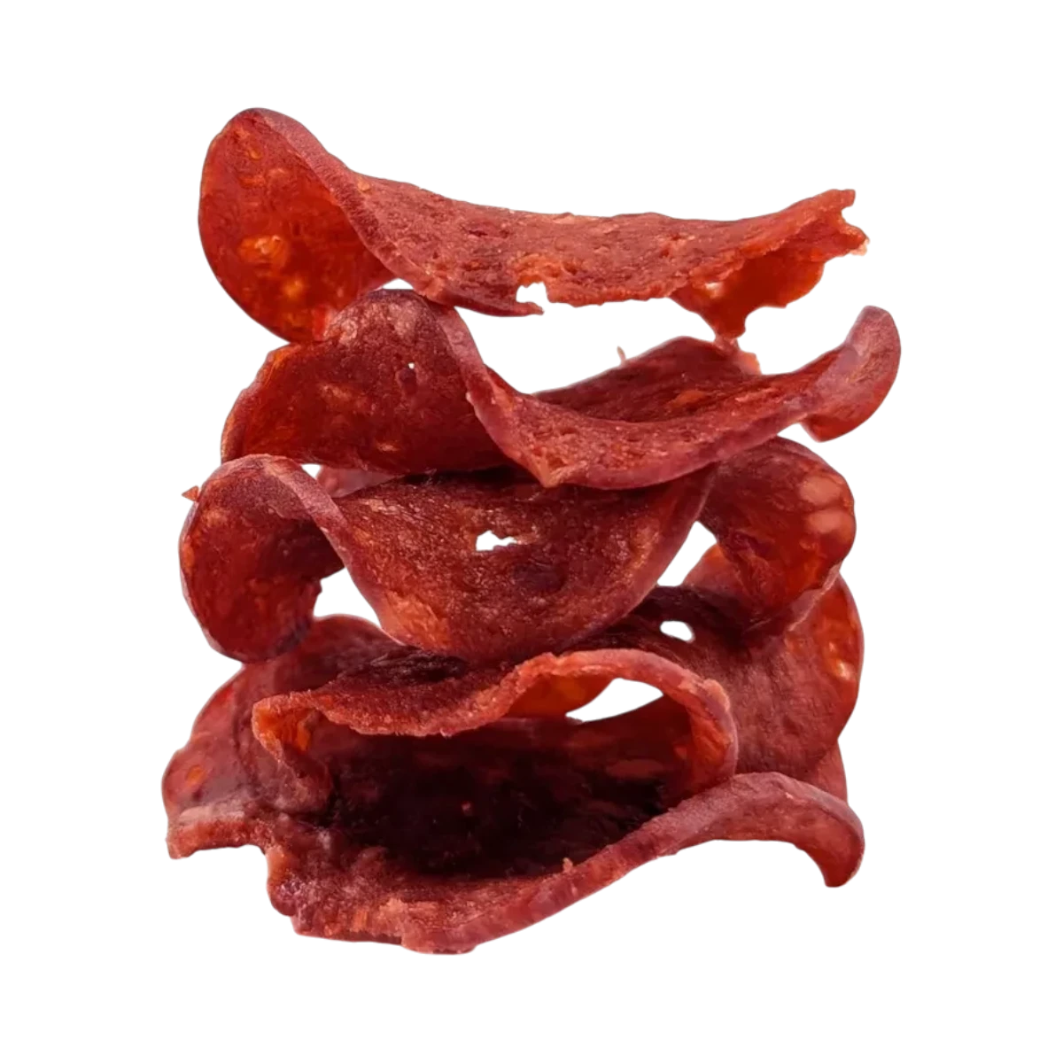 Dog Dish Wild Meadow Farms crispy beef chips for dogs, thin and airy meat snacks with a satisfying crunch.