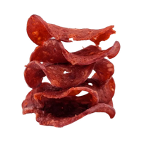 Dog Dish Wild Meadow Farms crispy beef chips for dogs, thin and airy meat snacks with a satisfying crunch.