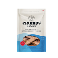 Crumps Beef Tendersticks dog treats in branded packaging displayed as the primary product shot.