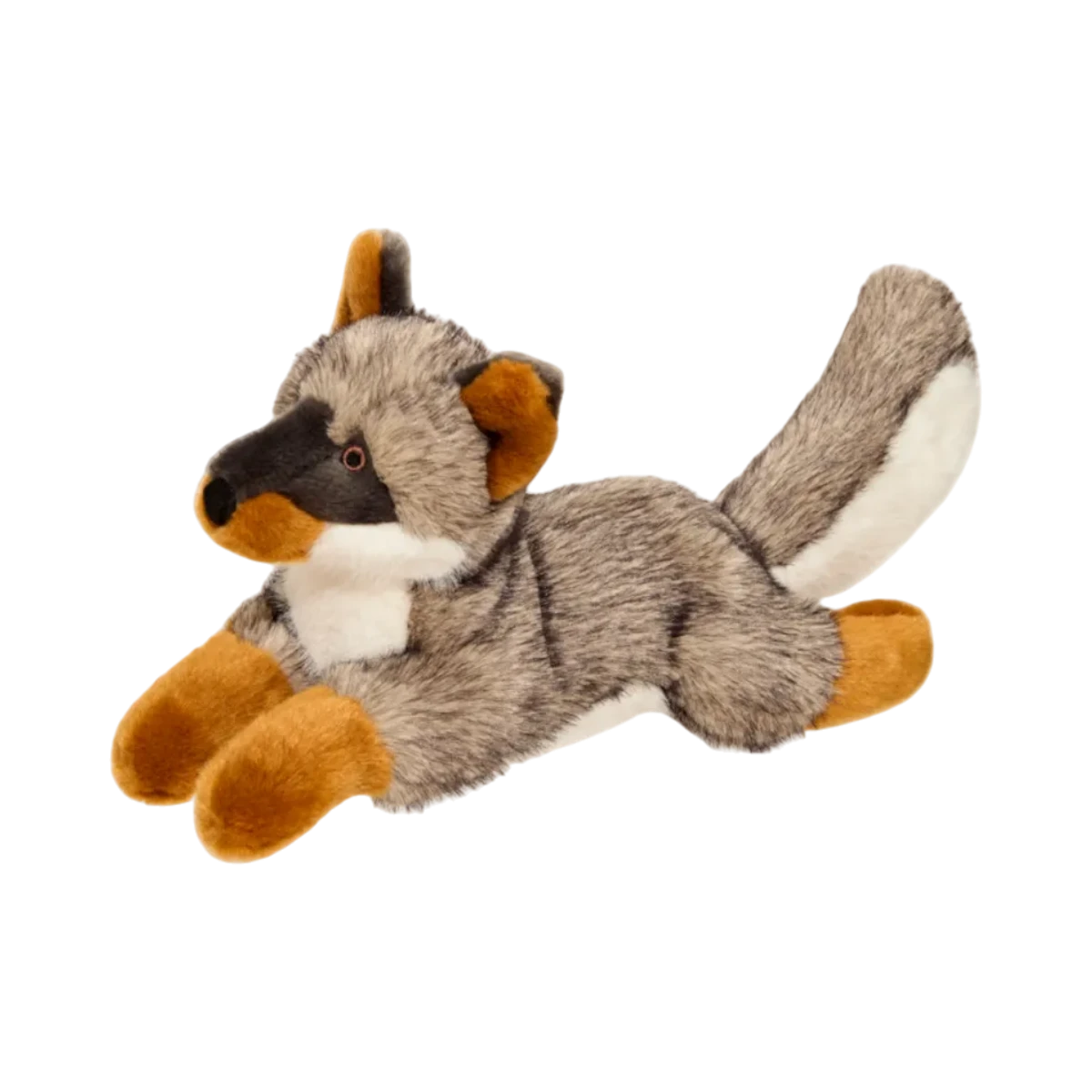 Dog Dish Fluff & Tuff Sterling Fox plush toy with russet and grey fur, designed for durable play and comfort.