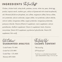 Dog Dish Fromm Family Recipes Frommbalaya wet dog food ingredient list and guaranteed analysis label