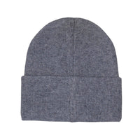 Dog Dish heather gray knit beanie with a cuffed brim, made from a soft viscose blend for a comfortable fit.