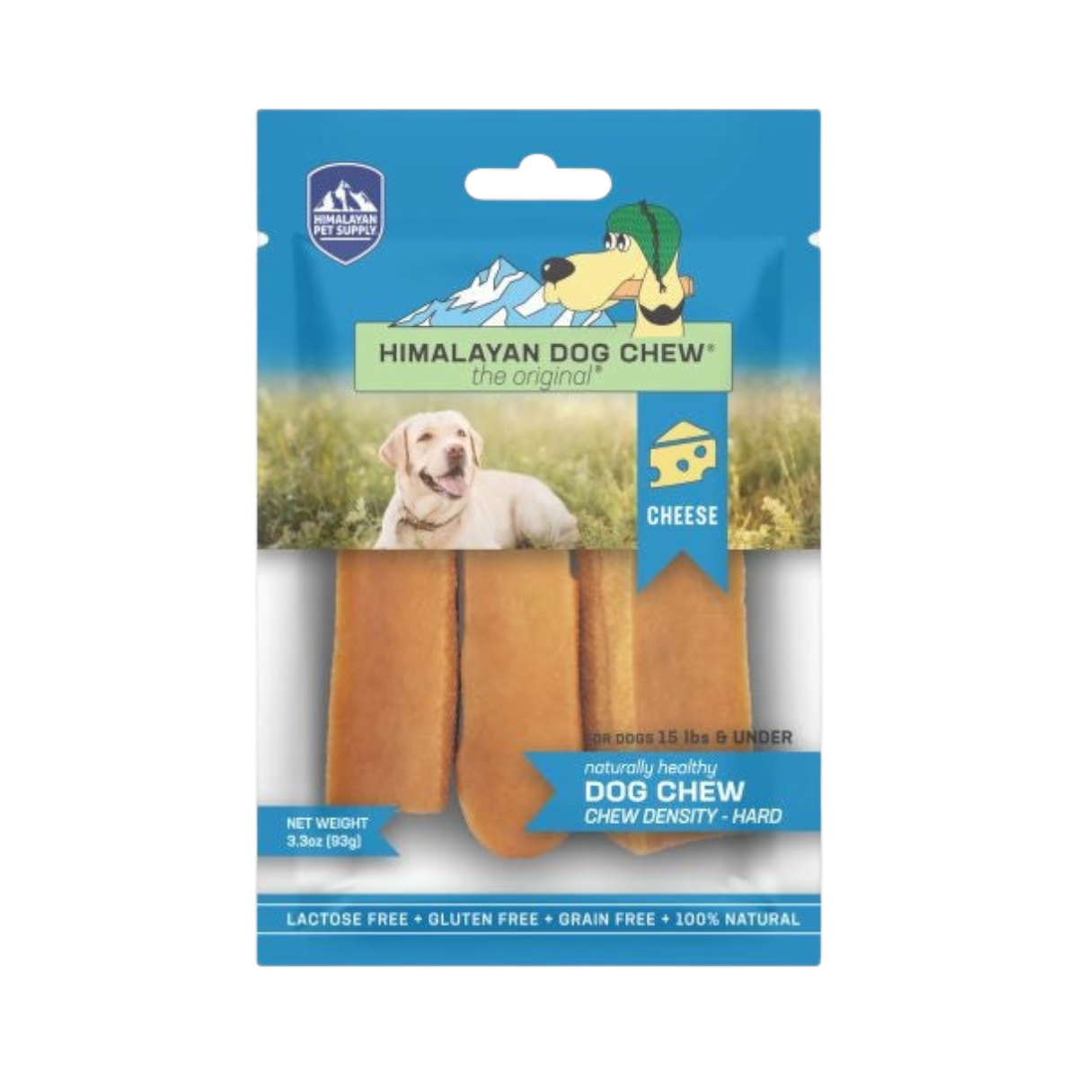 Dog Dish Himalayan Dog Chew small 3-pack of natural, long-lasting smoked yak and cow milk cheese chews for dogs.