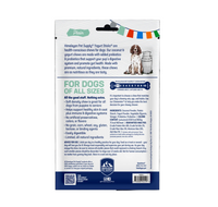 Dog Dish Himalayan Yogurt Sticks packaging back view showing ingredients, nutritional facts, and feeding guidelines.