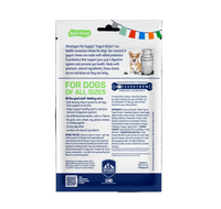 Dog Dish Himalayan Yogurt Sticks Apple Honey packaging back view showing ingredients and nutritional information