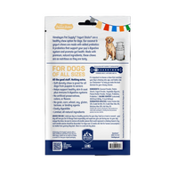 Dog Dish Himalayan Pet Supply Yogurt Sticks peanut butter dog treat packaging back view with ingredients and benefits