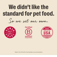 Dog Dish Honest Kitchen Gouda Cheese Bites product certification labels including Human Grade and Made in the USA