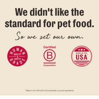 Dog Dish Honest Kitchen cheddar cheese bites packaging showing human grade, B Corp, and Made in the USA certifications.