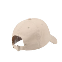 Dog Dish khaki cotton twill baseball cap with an adjustable metal strap back view