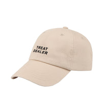 Dog Dish khaki cotton twill cap featuring Treat Dealer embroidery for dog lovers