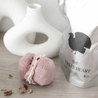 Dog Dish Lambwolf pink macaroon enrichment toy with hidden treat pockets for small dogs