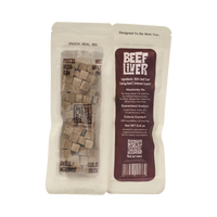 Dog Dish Max & Bella freeze-dried beef liver dog treats in a resealable, single-ingredient pouch.