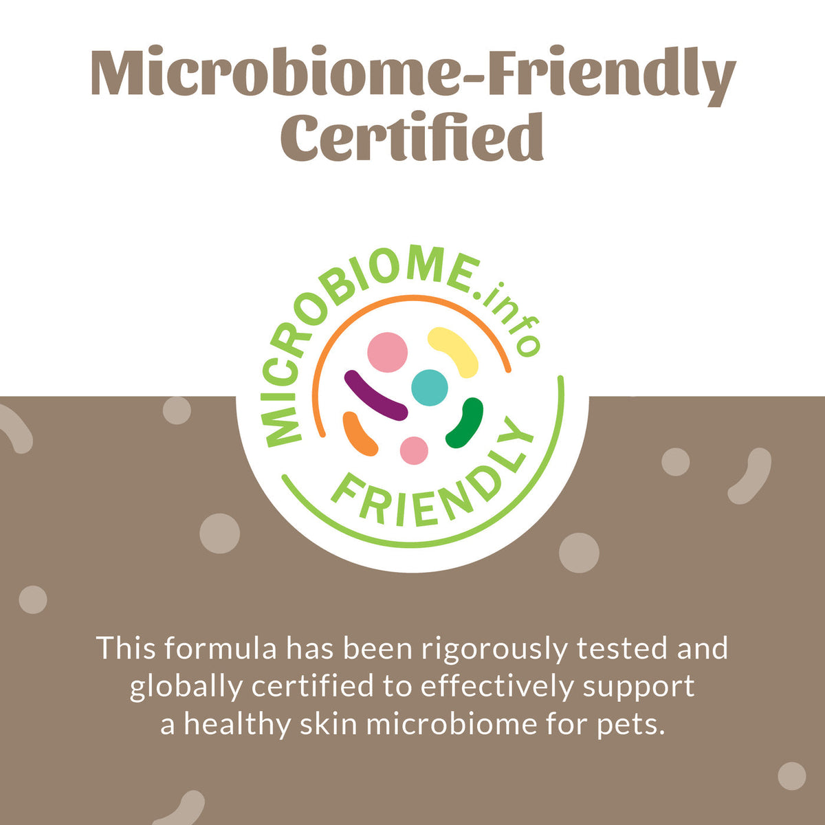 Dog Dish Microbiome-Friendly certified logo for Skout's Honor probiotic pet shampoo and conditioner