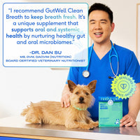 Dog Dish features a veterinarian recommending Native Pet GutWell dental powder for dogs with a small terrier.