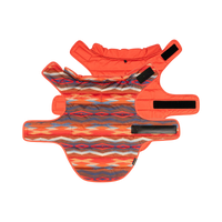 Dog Dish Pendleton reversible puffer dog coat in Crown Point print with solid orange side and adjustable velcro straps