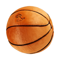 Dog Dish Fluff & Tuff plush basketball toy for dogs with soft orange fabric and embroidered logo detail