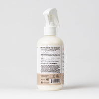 Dog Dish Skout's Honor Dog of the Woods probiotic detangler spray bottle back label with directions and ingredients
