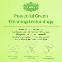 Dog Dish Skout's Honor green cleaning technology infographic highlighting professional strength and biodegradability