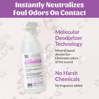 Dog Dish Skout's Honor litter box deodorizer spray bottle with mineral-based odor-neutralizing technology