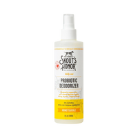 Dog Dish Skout's Honor honeysuckle probiotic pet deodorizer spray bottle for dogs and cats