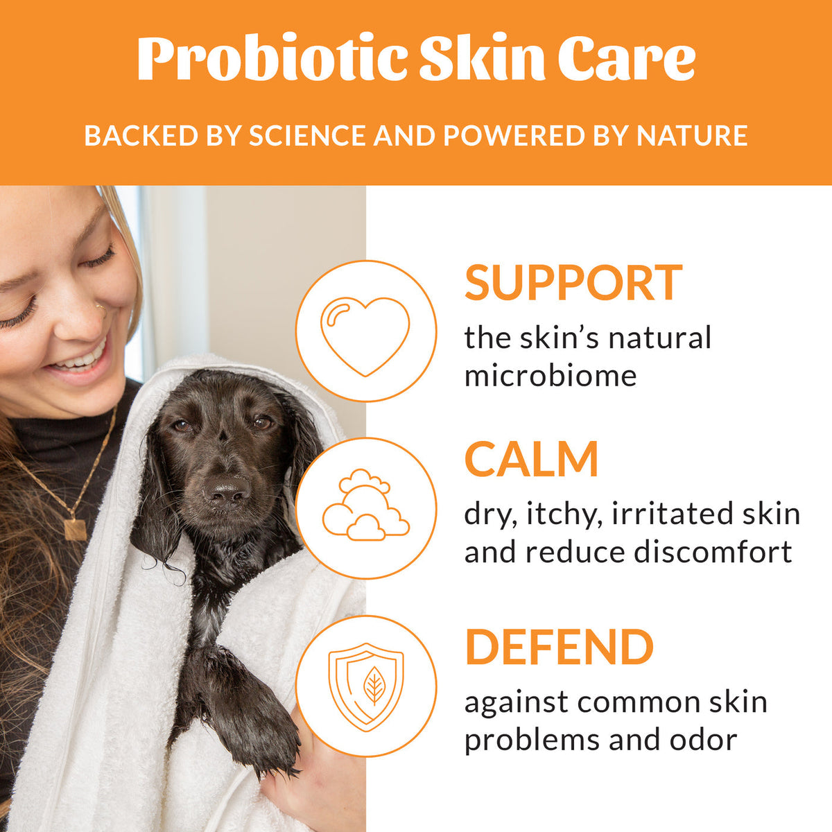 Dog Dish Skout's Honor probiotic dog shampoo and conditioner benefits for skin microbiome support and coat health