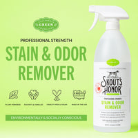 Dog Dish Skout's Honor professional strength plant-based stain and odor remover spray bottle on a light green background