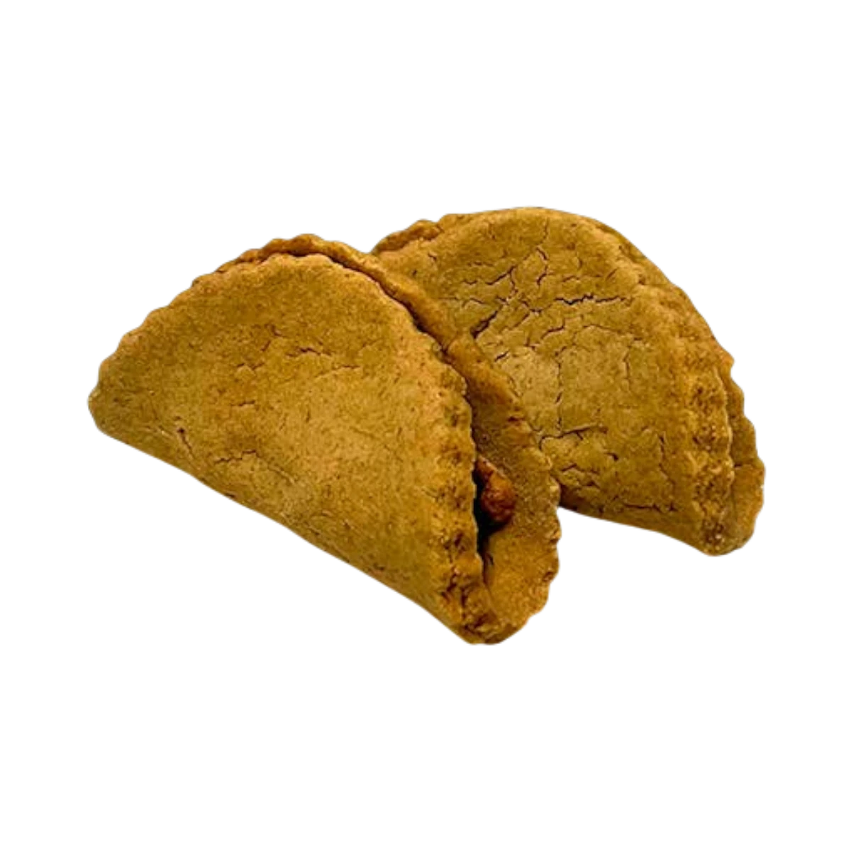 Dog Dish Bubba Rose Biscuit Co. taco-shaped beef and cheddar dog cookies on a light background