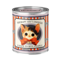 Unhinged Candles Therapy Isn't Enough scented candle in a glass jar with bold label design.