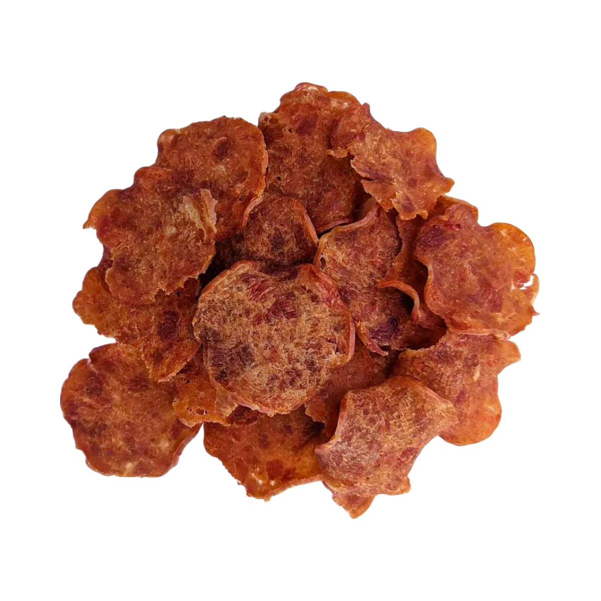 Dog Dish Wild Meadow Farms turkey crispy chips for dogs, featuring a thin, crunchy, and airy texture.