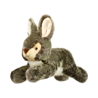 Dog Dish Fluff & Tuff Walter Wabbit plush dog toy with grey fur, floppy ears, and durable reinforced seams.
