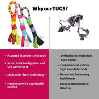 Chelsy's Toys fleece tug toy showing detailed close-up of the soft braided rope texture and construction.