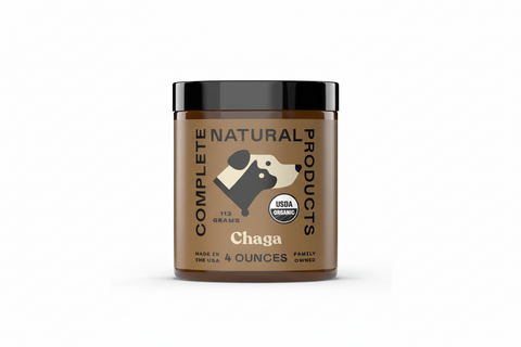 Complete Natural Products Organic Chaga Mushroom Powder container for cats and dogs dietary supplement